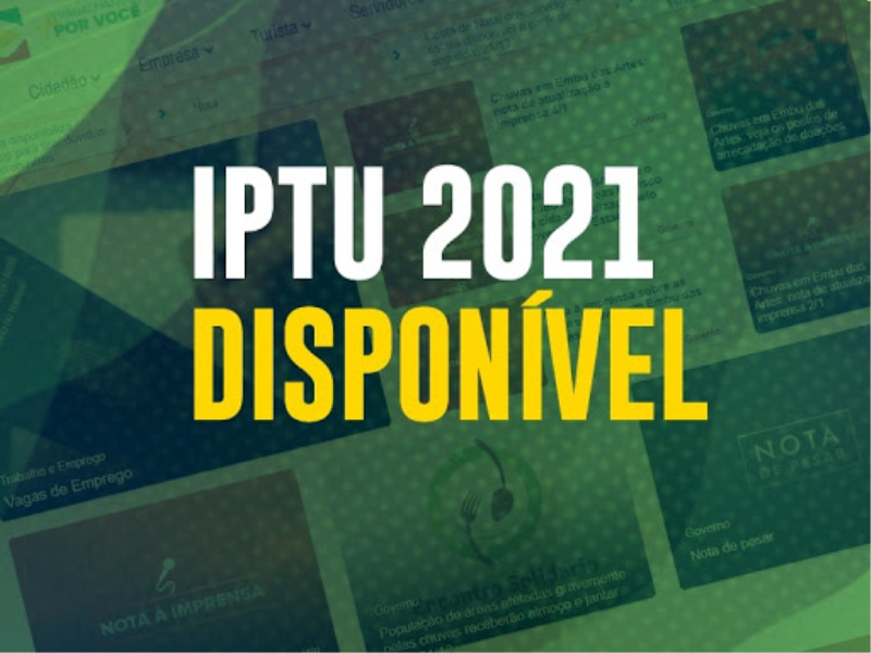  PREFEITURA ANUNCIA CALENDÁRIO DO IPTU 2021 